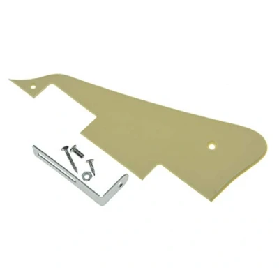 Image of KAISH Single Cream 1 Ply LP Guitar Pickguard with Chrome Bracket for Epiphone Les Paul