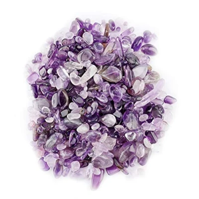 Image of Raguso Small Crystal Tumbled Stone Chips Crushed Natural Quartz Pieces for Healing Home Fish Tank Flowerpot Decoration(Purple) Daily decoration