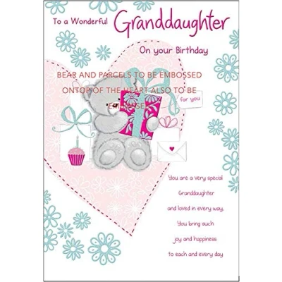 Image of Piccadilly Greetings Wonderful Granddaughter Birthday Card Special Wishes Large 9 x 6.25 Inches