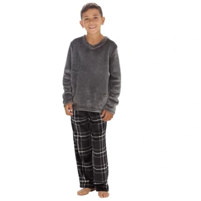 Image of Undercover Boys Fleece Lounge Set 15C657 Charcoal/Black 9 10 Years