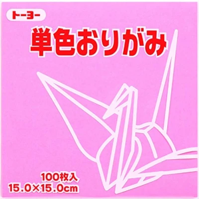 Image of TOYO Origami Paper Single Colour 15 cm 100 Sheets Pink,064124