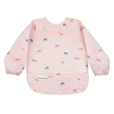 Image of Tiny Twinkle Bibs Waterproof Bib 2 Pack Full Sleeve Outfit,Wipe Clean Cape for Weaning Adjustable Toddlers 0 24months Machine Washable and Tug Proof Closure