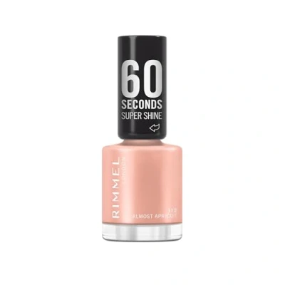 Image of Rimmel 60 Seconds Super Shine Nail Polish, 112 Almost Apricot, Quick Dry Ultra Shiny Finish, Easy to Apply, Vibrant Colour, Long Wearing, Clean and Improved Formula, Vegan, 8ml