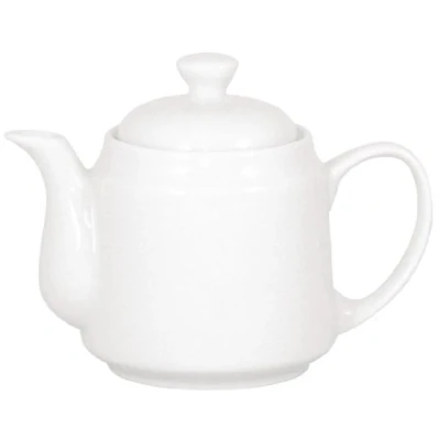 Image of Olympia Athena Hotelware White Beverage Teapots Coffee Pots 430ml / 15 ounce, Pack of 4, Size: 57(H) x 107(D)mm, Chip Resistant Percelain, Catering and Restaurant Grade CC204