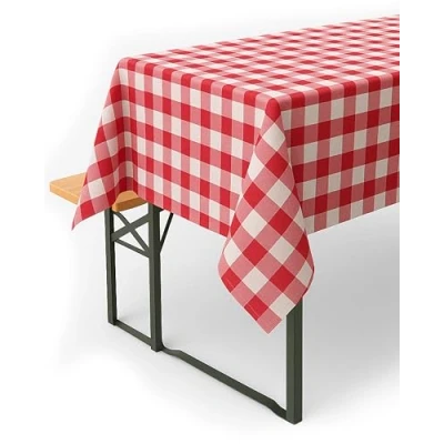Image of texpot Country House Tablecloth 40 x 140 cm Red / White Checked 100% Cotton in 20 mm Farmer&#039;s Check