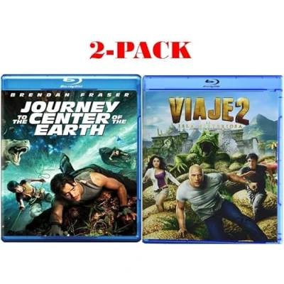 Image of Journey to The Center of Earth / 2: Mysterious Island [Blu ray, 2 Pack] Double Feature, Brendan Fraser &amp; Dwayne &quot;The Rock&quot; Johnson, Region 1/A