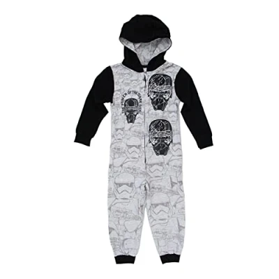 Image of Star Wars Boys Stormtrooper Onesie 4 14 Years Sleepsuit Nightwear Kylo Ren The Darkside Storm Trooper (as8, age, 5_years, 6_years, regular, 5 6 Years) Grey