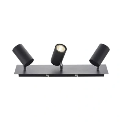 Image of Ceiling Light &#039;Joffrey&#039; dimmable (Modern) in Black Made of Metal for e.g. Living Room &amp; Dining (3 Sources, GU10) from Lindby floodlight, Spotlight