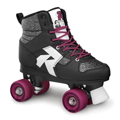 Image of Roces Model Disco Palace Roller Skates, Quad Skates 4 Wheels, Women and Men, White/Black