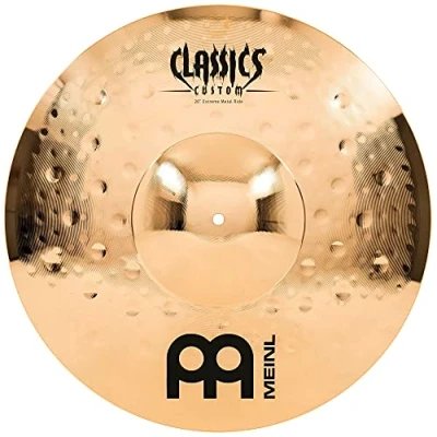 Image of Meinl Cymbals Classics Custom Extreme Metal Ride Cymbal 20 inch (Video) for Drum Set (50,80cm) B12 Bronze, Brilliant Finish, Made in Germany (CC20EMR B)