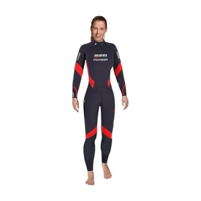 Image of Mares Women&#039;s Pioneer 5 mm Wetsuit, Blue/Red, S4