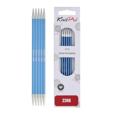 Image of Knit Pro KP47039 Zing: Double Ended Knitting Pins: 20cm x 4.00mm, 4mm, Blue