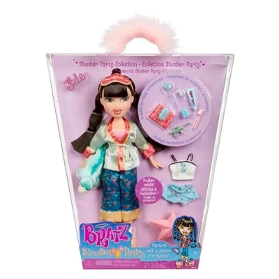 Image of Bratz Slumber Party Jade Fashion Doll With 2 Sets of Pyjamas, Plush, and Accessories Suitable for Kids Collectors