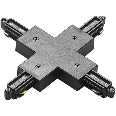Image of Lindby X connector Linaro, black, single circuit track lighting system