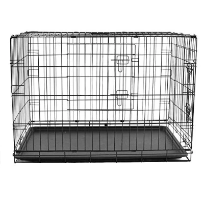 Image of Greenbay Pet Puppy Crate Folding Dog Training Travel Cage with Detachable Tray 48&quot; Black