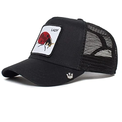 Image of Goorin Bros. The Farm Unisex Baseball Trucker Cap, Black (Ladybug), One Size