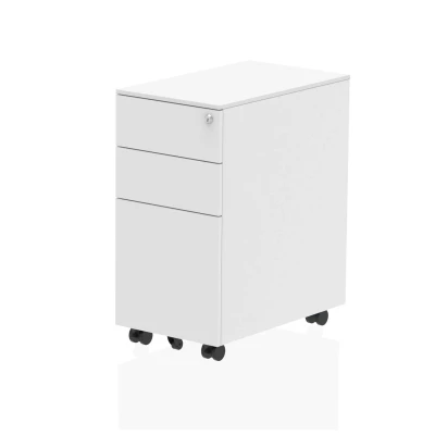 Image of Steel Mobile Pedestal White Slim