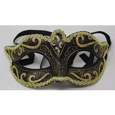 Image of STUNNING MASQUERADE VENETIAN CARNIVAL PARTY EYE MASK GOLD BLACK &amp; BRONZE