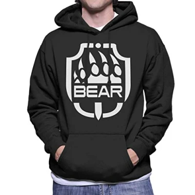 Image of Cloud City 7 Bear Emblem Escape from Tarkov Men&#039;s Hooded Sweatshirt Black