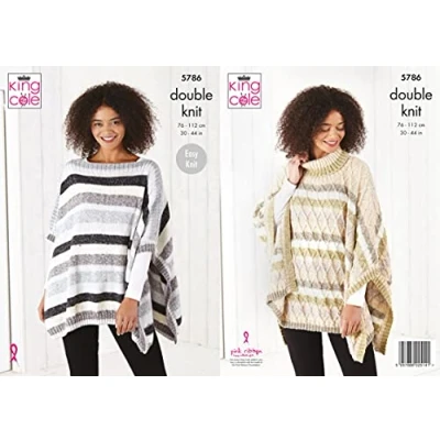 Image of King Cole Ladies DK Knitting Pattern Easy Knit Stocking Stitch or Cable Tabbard (5786)