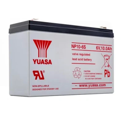Image of Yuasa NP10 6 6V Lead Acid Battery, UPS Backup Alarm and Emergency Battery (Pack of 1)