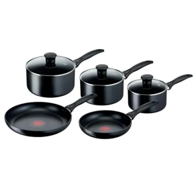 Image of Tefal Induction Non Stick Cookware Set, 5 Pcs Black (G155S544)