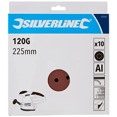 Image of Silverline Hook &amp; Loop Discs Punched 225mm 10pk 120 Grit
