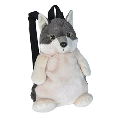 Image of Wild Republic 20991 Backpack Wolf, Soft Integrated Rucksack, Cuddly Toy, 36 cm, Multi