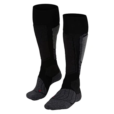 Image of FALKE Women&#039;s SK1 Comfort W KH Wool Silk Warm Thick 1 Pair Skiing Socks, Black (Black Mix 3010), 2.5 3.5