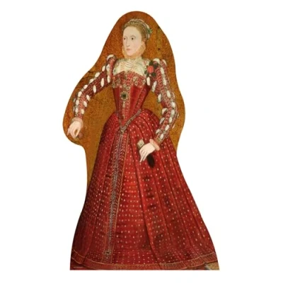 Image of Star Cutouts Cut Out of Tudor Woman Stand in