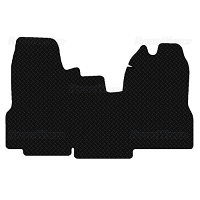 Image of Carsio Van Mats For Ford Transit 2010 2014 Tailored Fit Rubber Floor Mat Set Complete Accessory Black Custom Fitted Anti Slip Backing, Heavy Duty &amp; Waterproof
