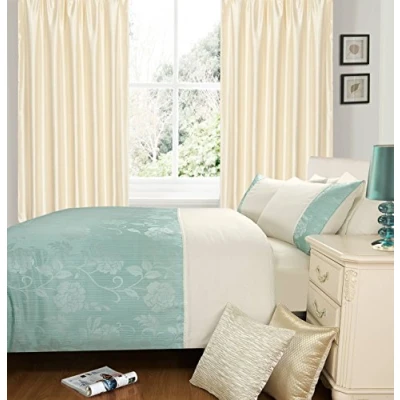 Image of Intimates Teal Duck Egg Floral Single Bed Duvet/Quilt Cover Bedding Set Lina