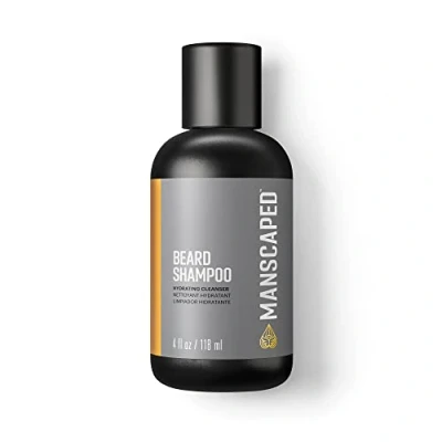 Image of MANSCAPED™ Beard Shampoo, Hydrating Cleanser with Eucalyptus, Rosemary, Lavender Essential Oils, Moisturizing Wash for Hair and Skin (118 ml)
