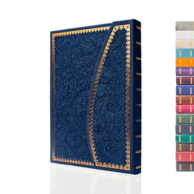 Image of VICTORIA&#039;S JOURNALS Magnet Journal, Carving Vintage Notebook Faux Leather Hard Cover Personal Diary Lined Pages Ribbon Bookmark, 8&#039;&#039; x 5.7&#039;&#039;