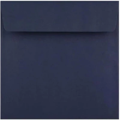 Image of 155mm x Square Envelopes for Greeting Cards Wedding Invitation Crafts Coloured Pack of 15 (Navy Blue Peel &amp; Seal)
