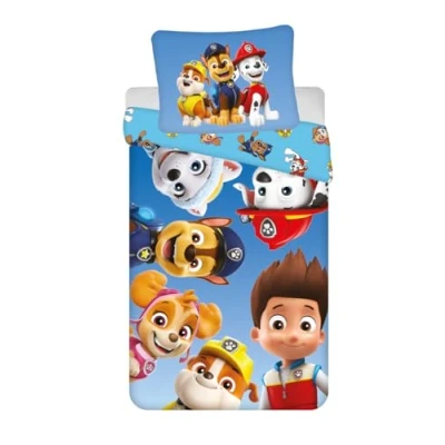 Image of Paw Patrol Single Bedding Set, Duvet Cover 140 x 200 cm + Pillowcase 65 cm, Polyester