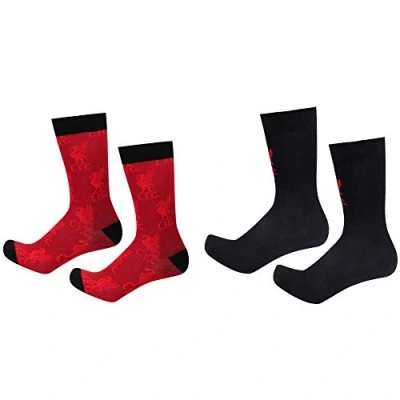 Image of Official Twin Pack of Mens Liverpool Football Crest Socks, 4 pieces, (Adults Size 8 11)