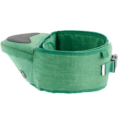 Image of Hippychick Hipseat Baby Carrier, Lightweight Back Saving Support Waist Stool, Adjustable Strap, Can Carry 6 36 Months Child, Denim Green