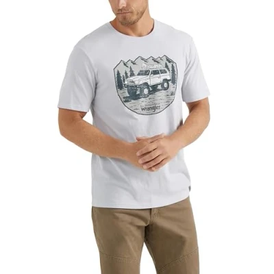 Image of ATG by Wrangler Men&#039;s Short Sleeve Graphic T Shirt, Arctic Ice Heather, S