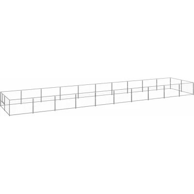 Image of vidaXL Dog Kennel Silver 20 m² Steel