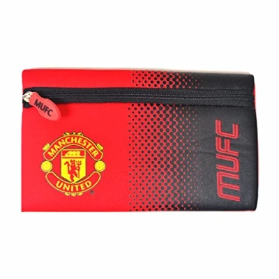 Image of Manchester United FC Official Childrens/Kids Fade Flat Pencil Case (One Size) (Red/Black)