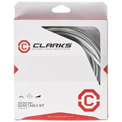 Image of Clarks Universal S/S Front and Rear Gear Cable Kit W/ Sp4 White Outer Casing
