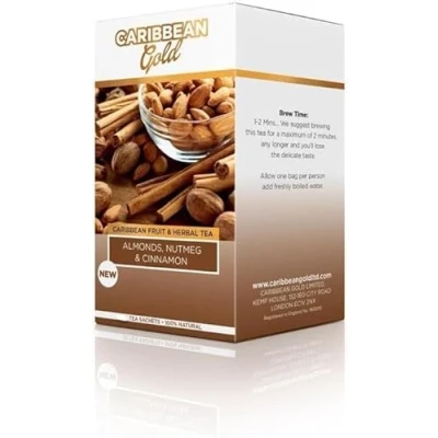 Image of Caribbean Gold Fruit And Herbal Teas 18 Flavours (Almonds, Nutmeg &amp; Cinnamon)