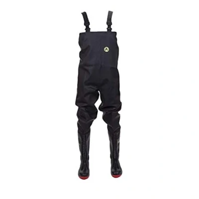 Image of Amblers Mens Danube Reinforced Chest Safety Wader (11 UK) (Black/Red)