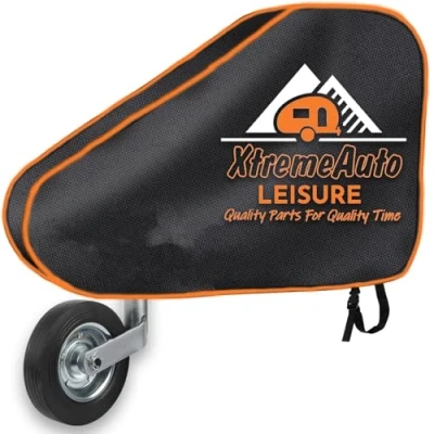 Image of Xtremeauto Heavy Duty Caravan Hitch Cover, Waterproof Tow Cover with Strap, Universal &amp; Trailer Drawbar Protector, Suitable for Campervan, Motorhome, Touring (BLACK)