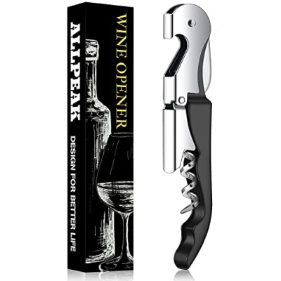 Image of Allpeak Bottle Opener Wine Corkscrew 1 Pc Multi Purpose Opener, Corkscrews Waiters Friend, Beer Cork Screw Black