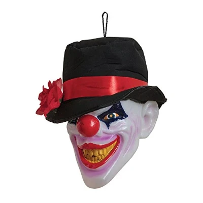 Image of Bristol Novelty HI365 Accessory Scary Clown Head with Light and Sound 1 Piece Multicoloured One Size Adult, Multi Colour