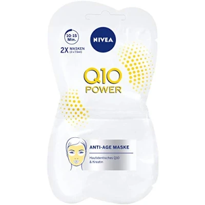 Image of NIVEA Q10 Power Anti Wrinkle Face Mask in 1 Pack (1 x 15 ml), Firming Skin Care Mask, for Younger Looking