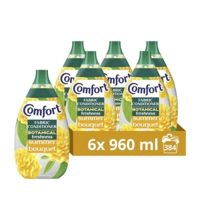 Image of Comfort Botanical Fabric Conditioner Summer Bouquet 64 washes 960ml Pack of 6