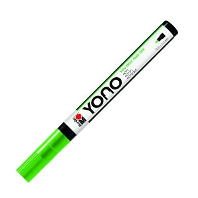 Image of Marabu Yono Marker Pen, Fine Bullet Tip, (0.5 1.5mm), Reseda, (061), Single Works On Any Surface, Metal, Glass, Wood, Fabric, Stone, Plastic, Cardboard